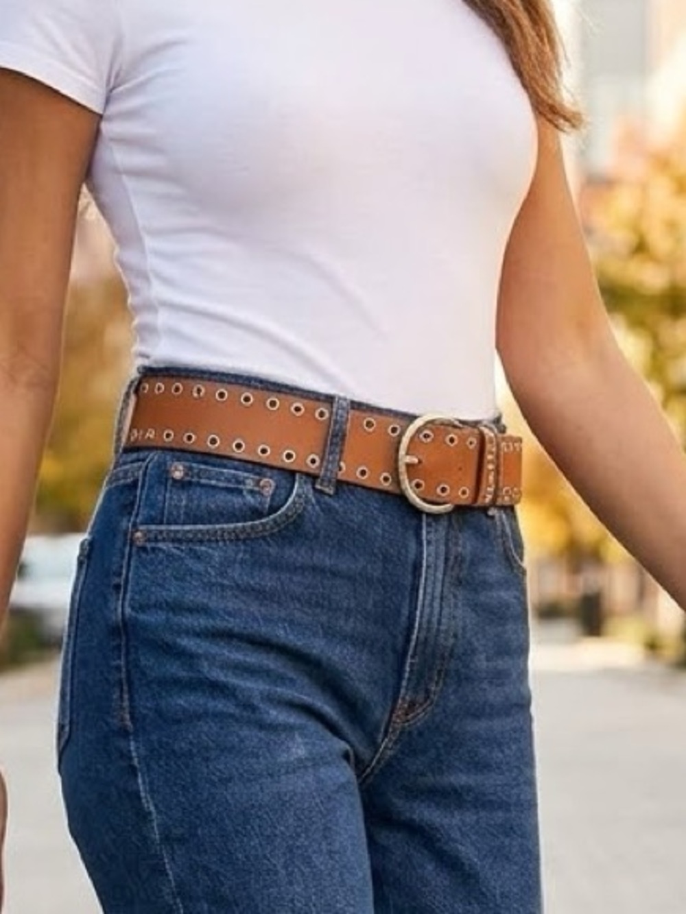 NWT Lulus Brown Studded Waist Belt